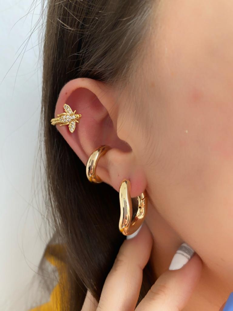 Wawe küpe & halka ear cuff & Arı ear cuff
