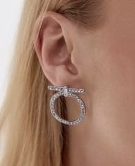 Zirkon taşlı marka küpe