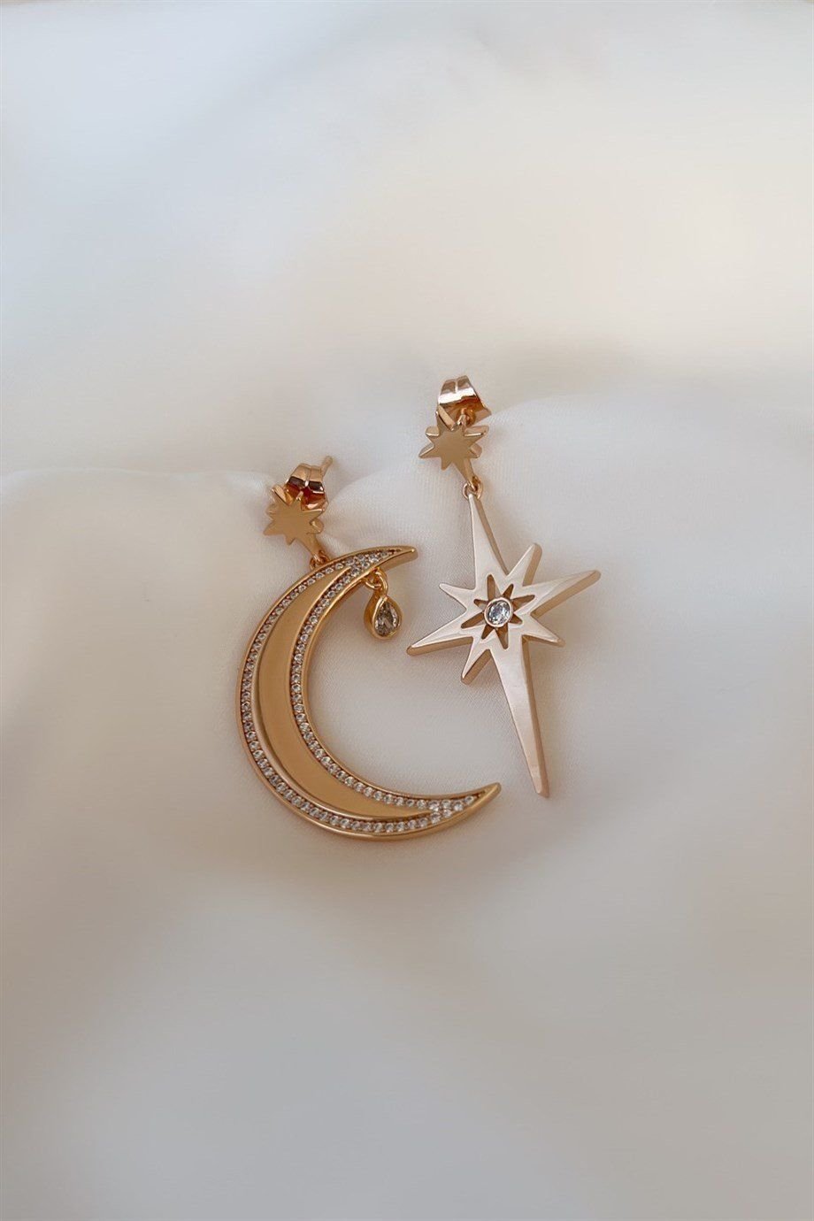 Kutup yıldızı & ay küpe