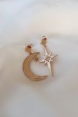 Kutup yıldızı & ay küpe