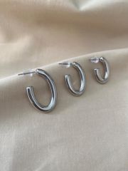 3 lü oval küpe
