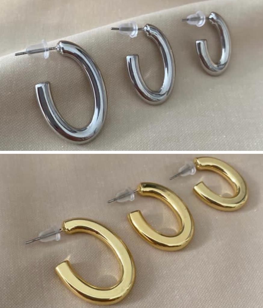 3 lü oval küpe