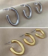 3 lü oval küpe