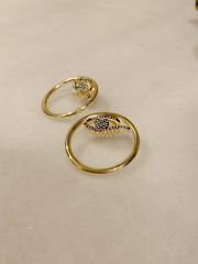 Göz halka küpe zirkon taşlı