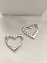 Çelik kalın kalp küpe