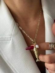 Gold balık kolye