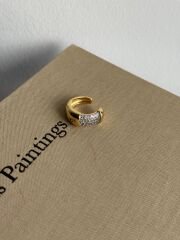 KG Zirkon Taş Detaylı Çelik Earcuff