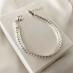 Balık sırtı silver zincir bileklik