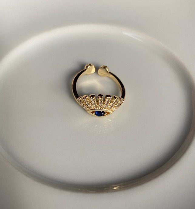 Minimal taşlı göz yüzük