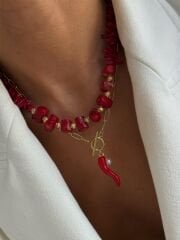 Mercan & biber kolye kombini