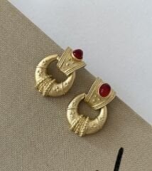 Vintage taşlı küpe