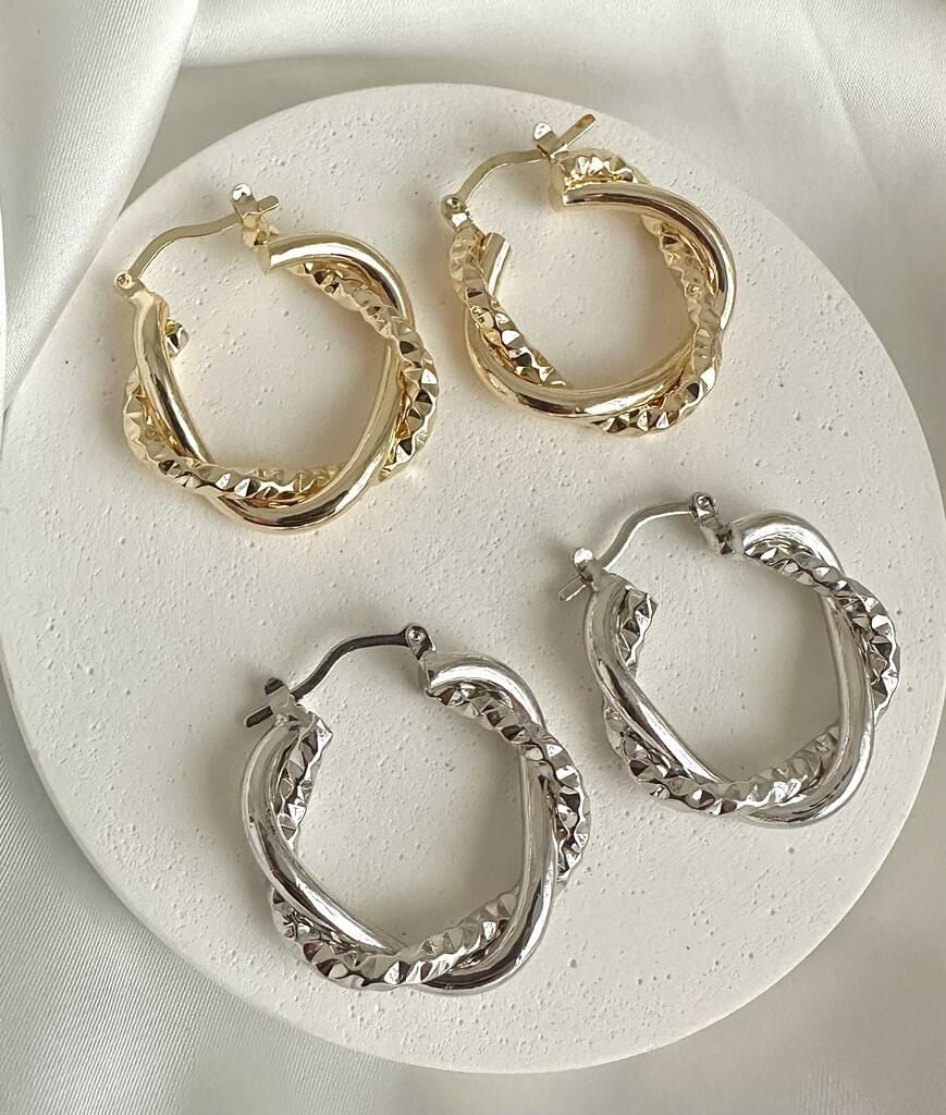 vintage kristal kesim detaylı halka küpe