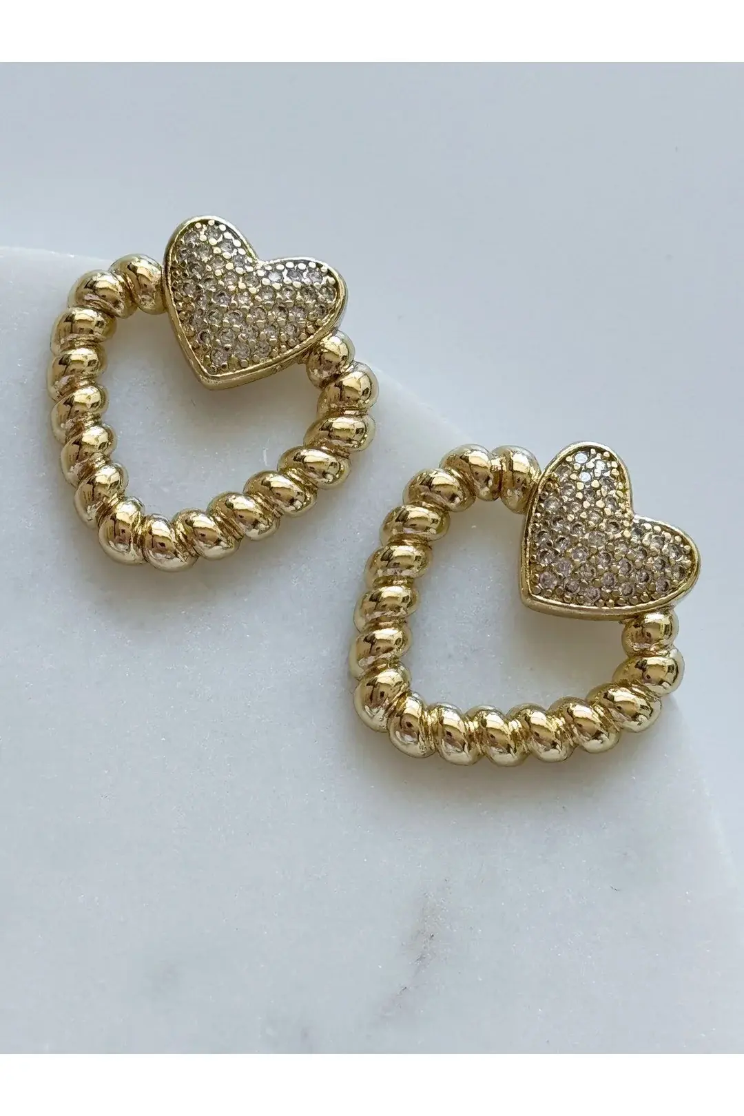 Simple burgu kalp küpe