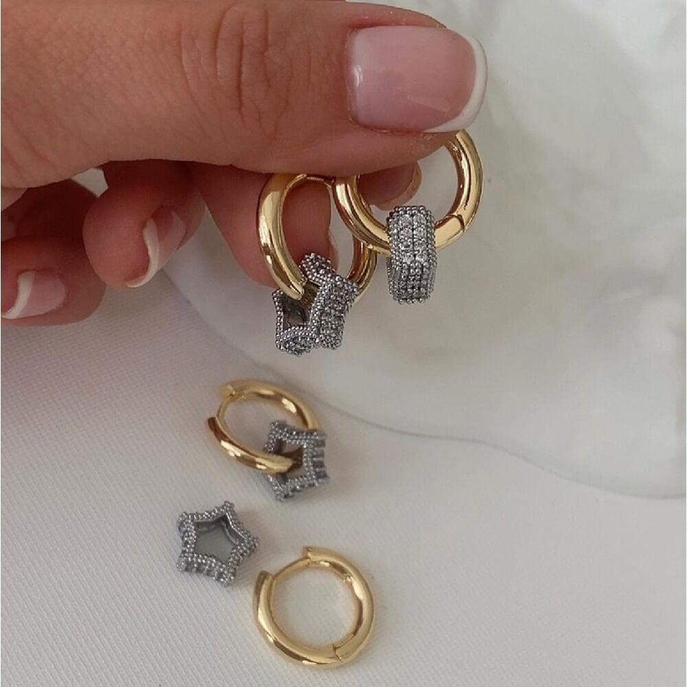 Yıldızlı halka küpe