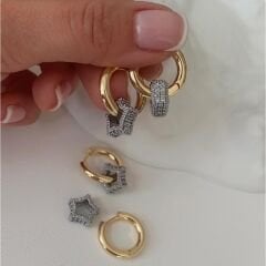 Yıldızlı halka küpe