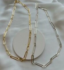 Oval kesim basic kolye