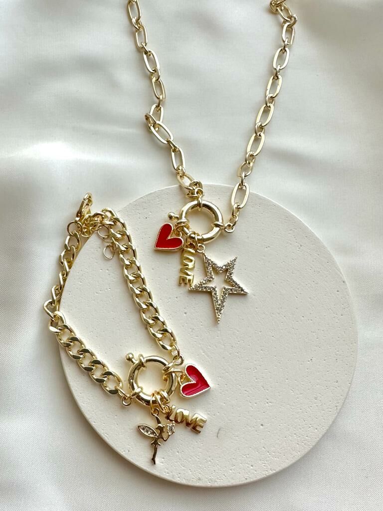 Love yıldız kolye & bileklik kombini