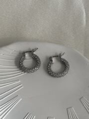 Zirkon taşlı halka küpe