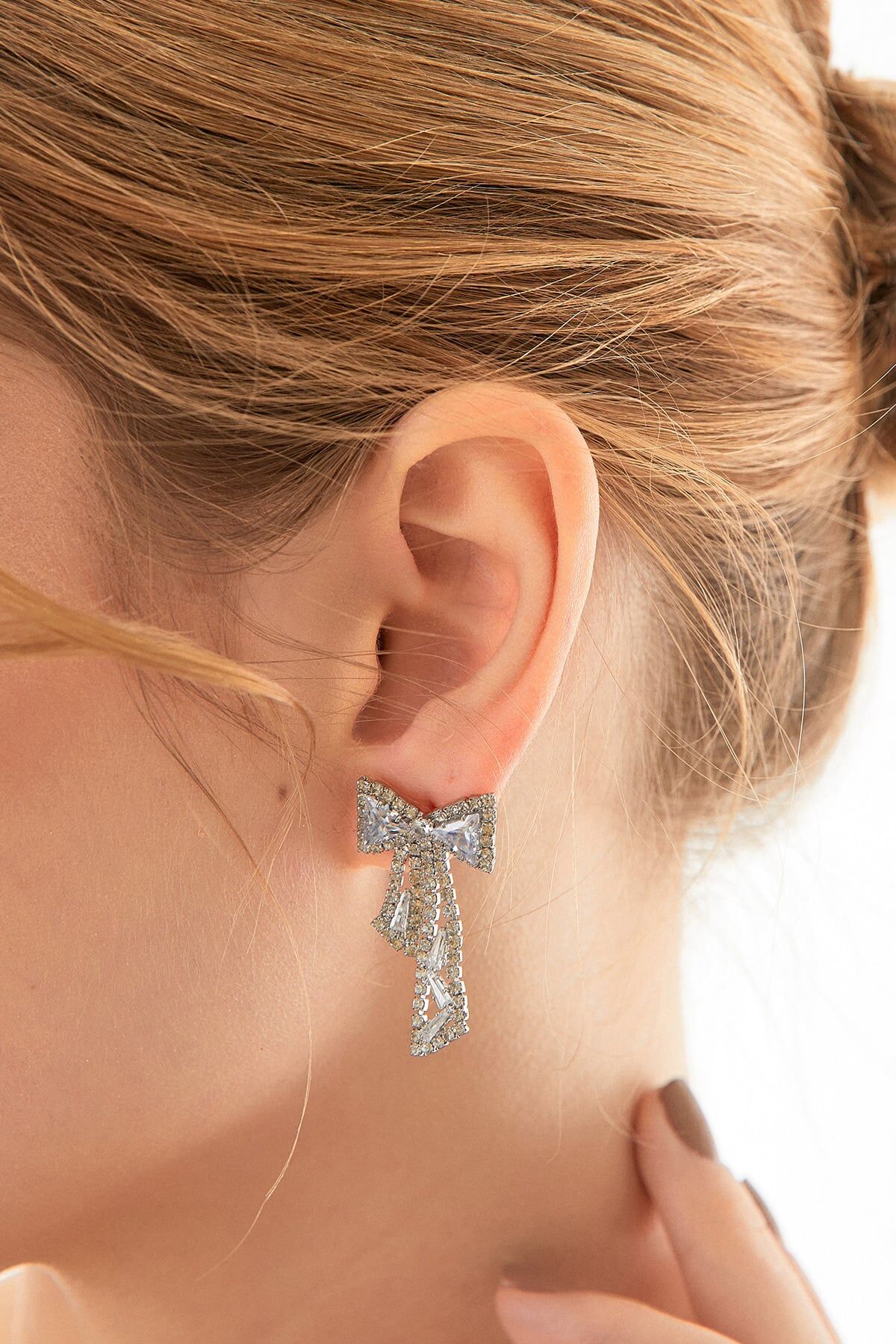 Kristal fiyonk küpe