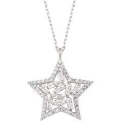 Kristal taşlı yıldız kolye