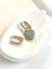 1 kalp 1 oval küpe seti