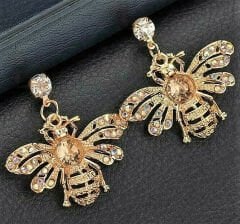 Kristal taşlı Zoe arı küpe