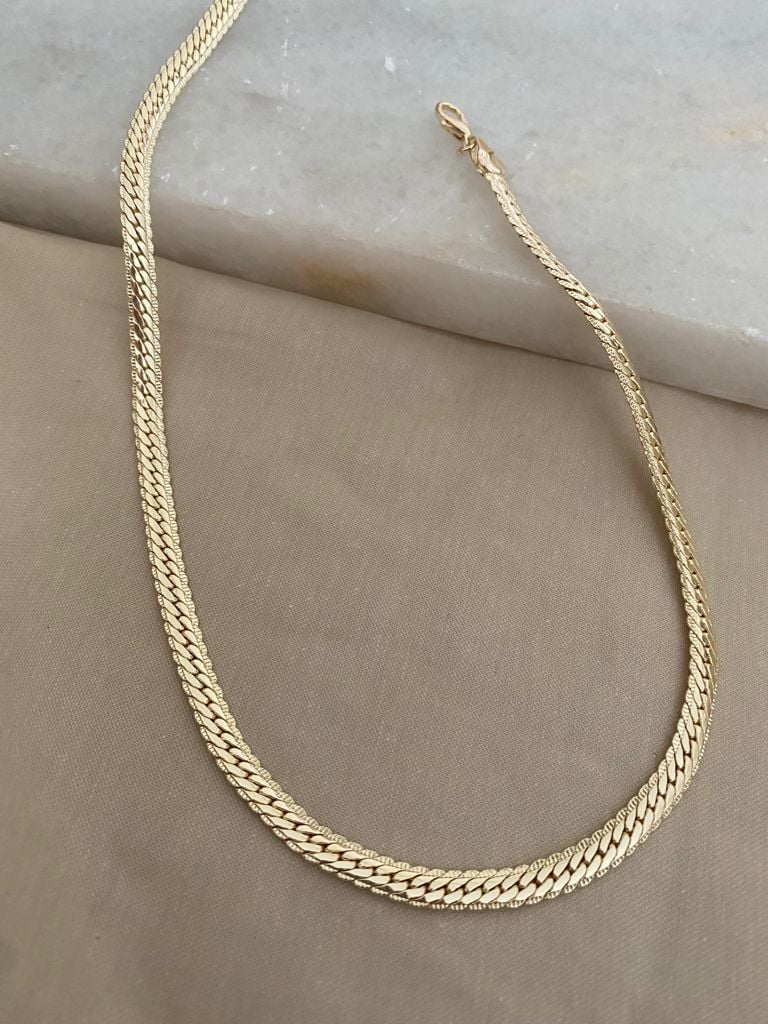 Balık sırtı gold zincir kolye