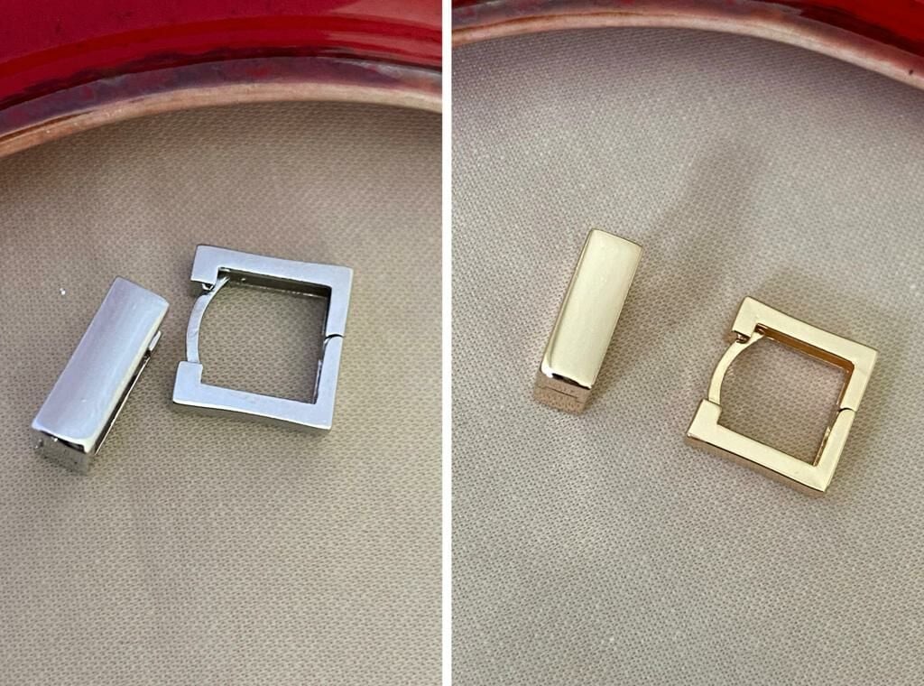 İnce Kare simple küpe