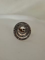 Bronz zirkon taşlı daire yüzük