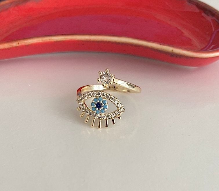 Zirkon taşlı göz yüzük