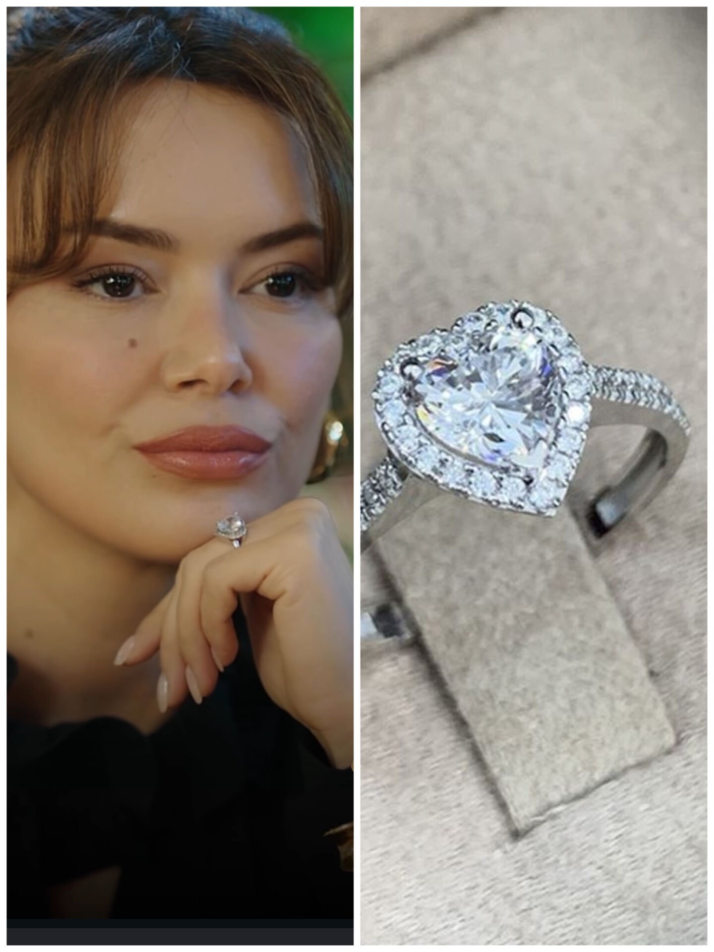 Zirkon taşlı kalp yüzük