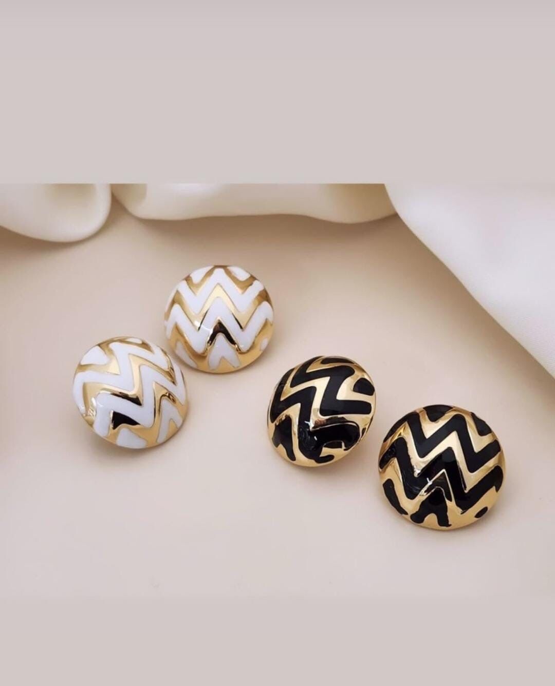 Vintage mineli daire küpe