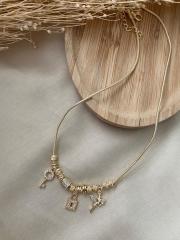 Anahtar & Kilit & Melek charm kolye
