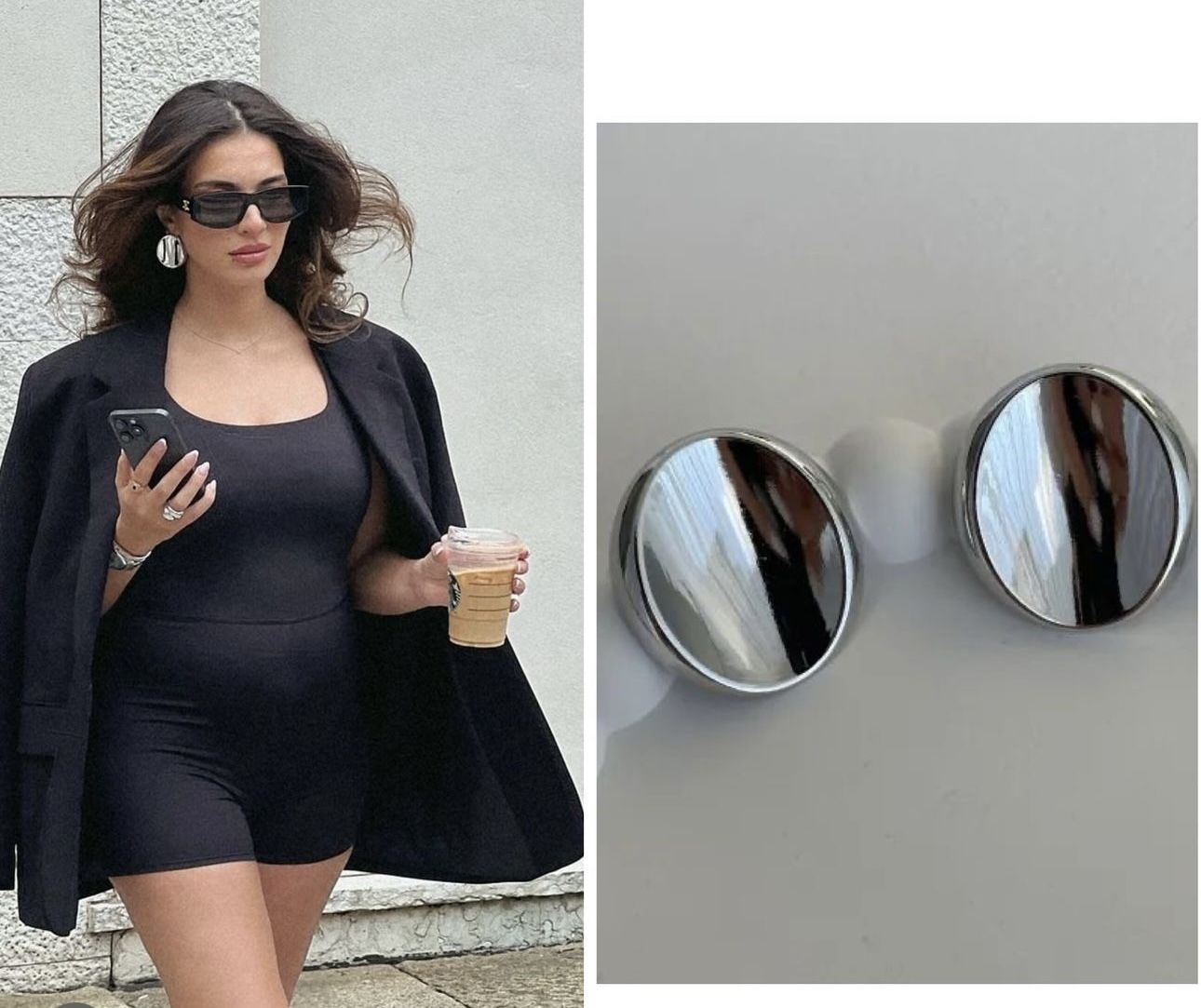 Vintage büyük boy daire küpe