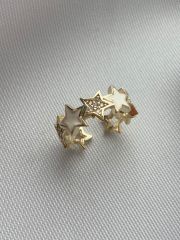 Beyaz mineli yıldız yüzük