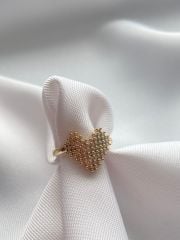 Zirkon taşlı kalp yüzük