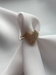 Zirkon taşlı kalp yüzük